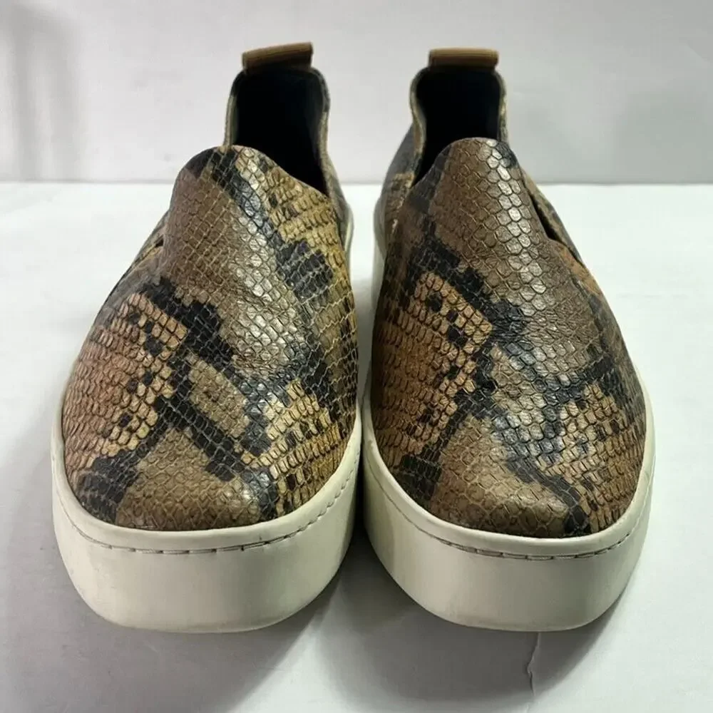 Vince Sneakers Womens 7.5M EUR 37.5 Saxon 2 Snakeskin Leather Platform Slip On